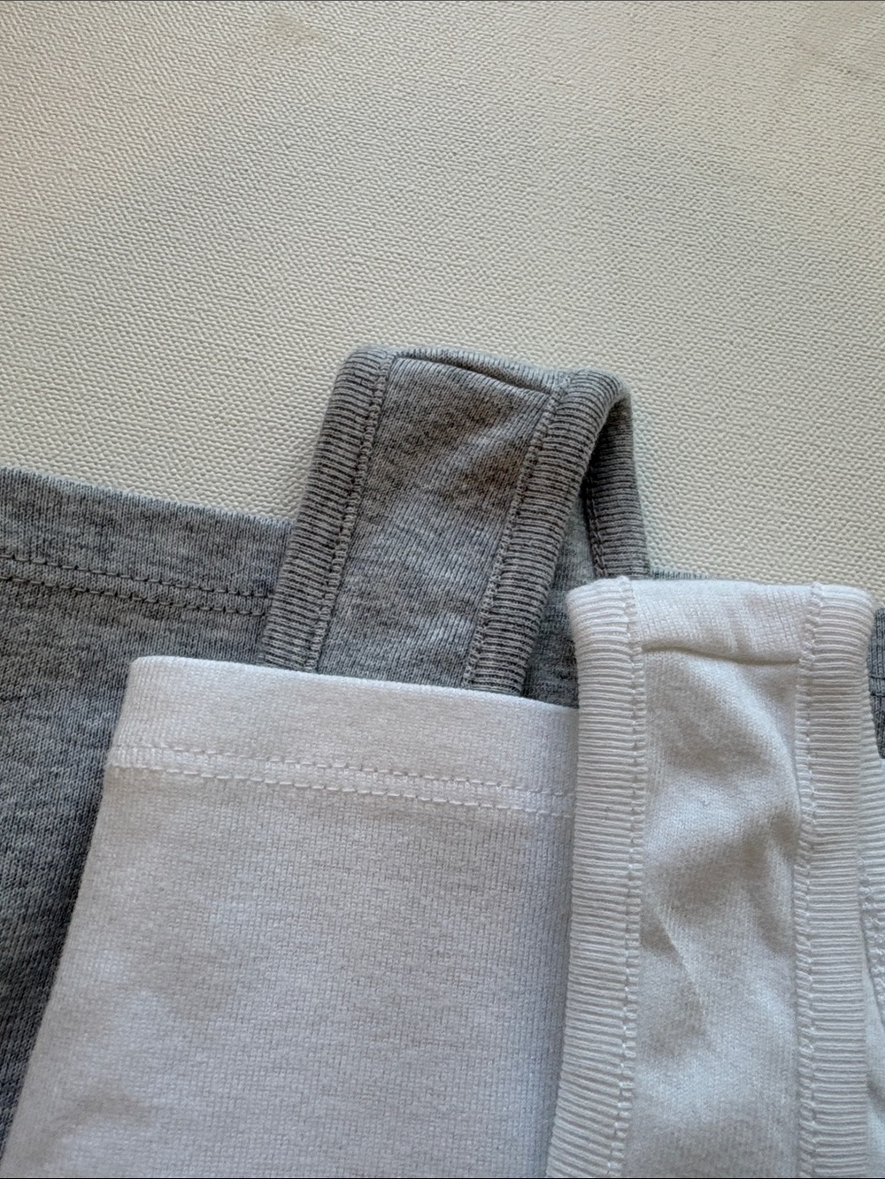 J.Crew Set/2 Perfect-Fit Shelf-Bra Tank Tops -NWT-White/Grey-Size LARGE - Picture 7 of 8